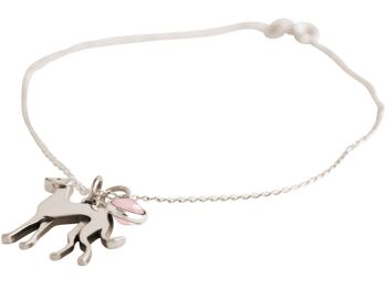Bracelet lévrier Gemshine avec pendentif en quartz rose 925 syllabes 1