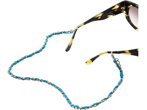 Gemshine Brillenkette: Sonnenbrille, Lesebrille Türkis Blau