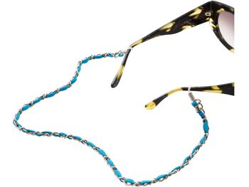 Chaîne à lunettes Gemshine : lunettes de soleil, lunettes de lecture bleu turquoise 1