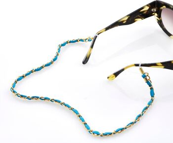 Chaîne à lunettes Gemshine : lunettes de soleil, lunettes de lecture bleu turquoise 4