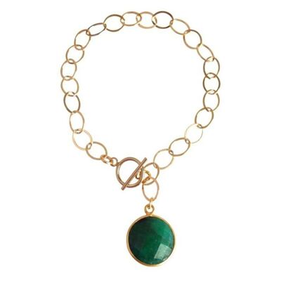 Gemshine CANDY Ensemble de bracelet et boucles d'oreilles avec émeraude verte