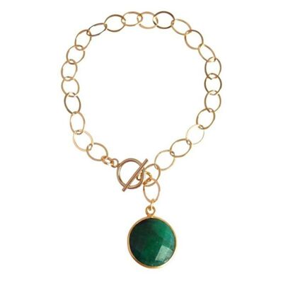 Gemshine CANDY Conjunto de pulsera y pendientes con esmeralda verde