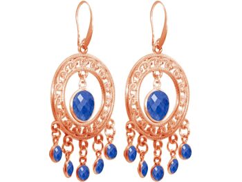 Boucles d'oreilles chandelier Gemshine avec saphirs bleus à facettes 4