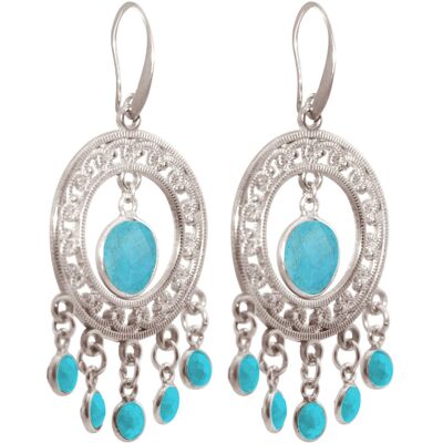 Gemshine Chandelier Earrings with Turquoise Gemstones