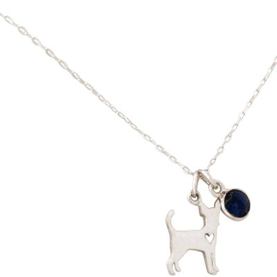 Gemshine - Chihuahua dog pendant blue sapphire gemstone
