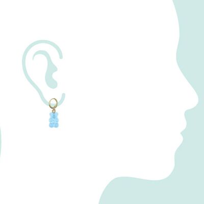 Gemshine - Hoop earrings with gummy bear pendant in 925