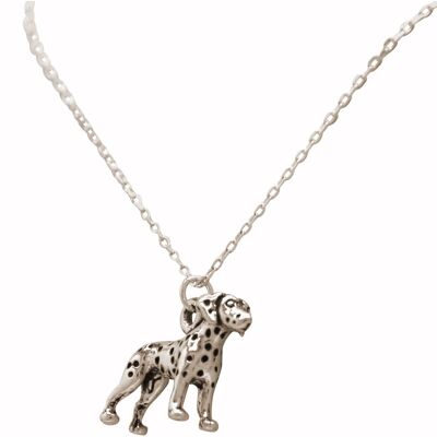 Pendentif chien Gemshine Dalmatien 3-D argent 925, plaqué or