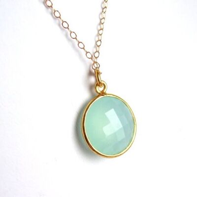 Gemshine ladies necklace in 925 silver gold plated with seag