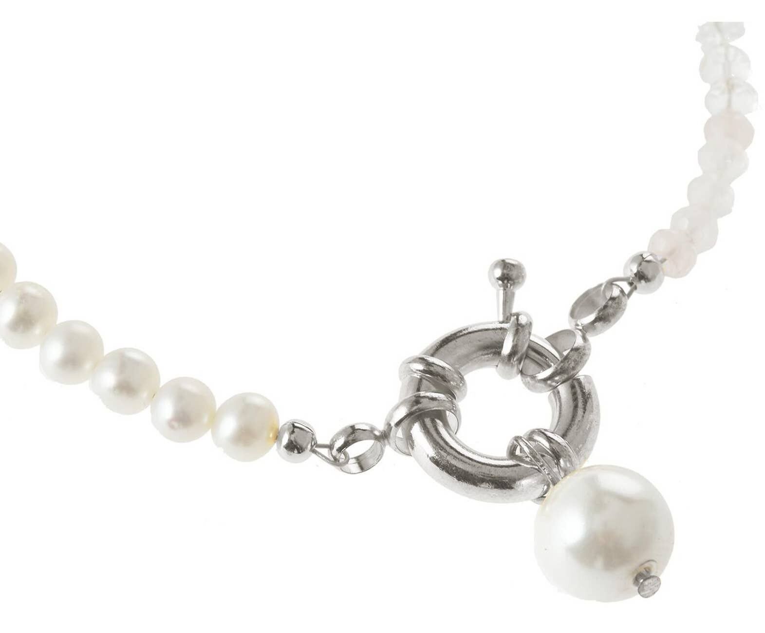 Collana da donna Gemshine con perle coltivate bianche