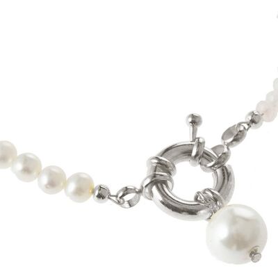 Gemshine women's necklace with white cultured pearls