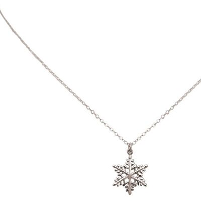 Gemshine - Damen Halskette SCHNEEFLOCKE in 925 Silber