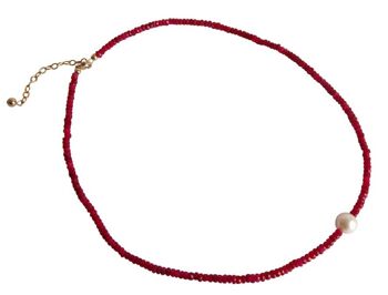 Collier Femme Gemshine Plaqué Or avec Rubis Rouges 1