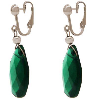 Boucles d'oreilles clip pour femme Gemshine avec trop de quartz tourmaline vert foncé