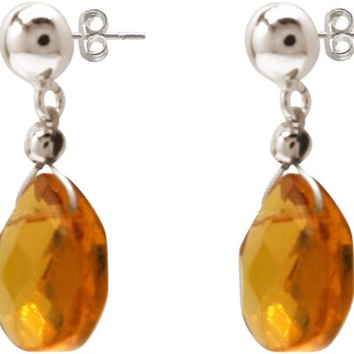 Gemshine women's earrings with golden yellow citrine drops