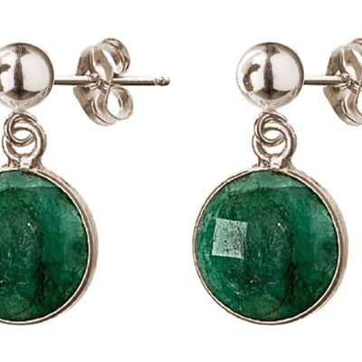 Pendientes de mujer Gemshine con esmeraldas verdes plata 925