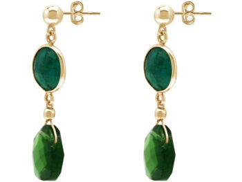 Boucles d'oreilles pour femmes Gemshine avec émeraudes vertes et tourmaline 4