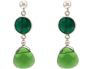 Boucles d'oreilles pour femmes Gemshine avec émeraudes vertes et tourmaline 3