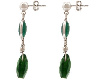 Boucles d'oreilles pour femmes Gemshine avec émeraudes vertes et tourmaline 2