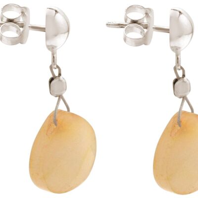Gemshine women's earrings with coral colored jade drops