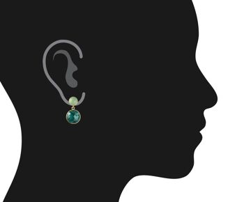 Boucles d'oreilles pour femmes Gemshine avec émeraudes et vert d'eau 1