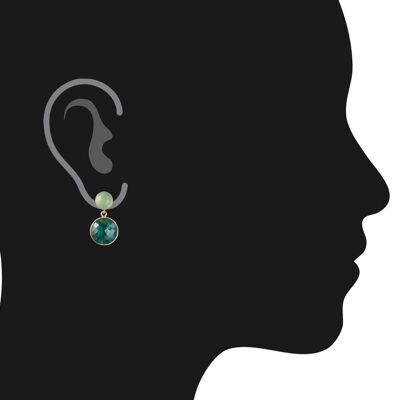 Gemshine women's earrings with emeralds and sea green