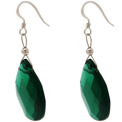 Boucles d'oreilles pour femmes Gemshine avec quartz tourmaline vert foncé