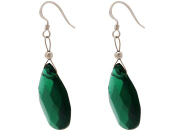 Boucles d'oreilles pour femmes Gemshine avec quartz tourmaline vert foncé 1