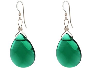 Boucles d'oreilles pour femmes Gemshine avec quartz tourmaline vert foncé 3