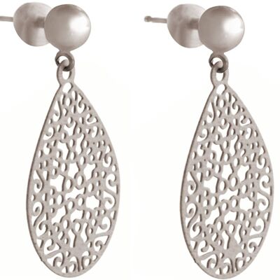 Gemshine women's earrings yoga mandala circle 3.5 cm in silver