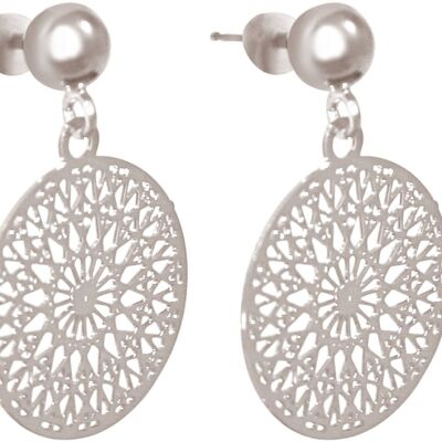 Gemshine women's earrings yoga mandala circle round 1.5 cm