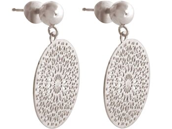 Boucles d'oreilles femme Gemshine yoga mandala cercle rond 2,5 cm 2