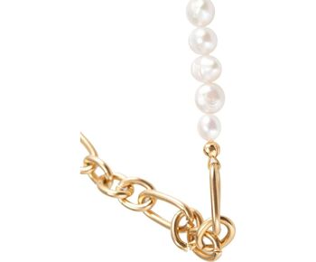 Bracelet femme Gemshine chaîne dorée et perles de culture blanches 2