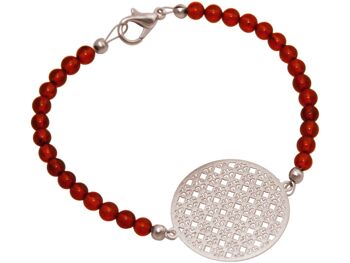 Bracelet Gemshine Femme : Yoga Mandala et Ambre Argent 2