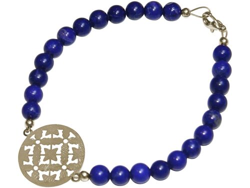 Gemshine Damenarmband: Yoga Mandala und blaue Jade Edelstein