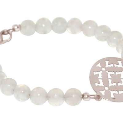 Gemshine Women's Bracelet: Yoga Mandala and Gray Agate