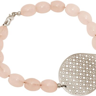 Bracciale da donna Gemshine: Mandala Yoga e gemma di quarzo rosa