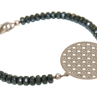 Bracelet Femme Gemshine : Yoga Mandala et Noir Scintillant