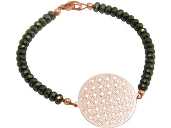 Bracelet Femme Gemshine : Yoga Mandala et Noir Scintillant 4