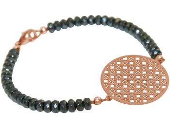 Bracelet Femme Gemshine : Yoga Mandala et Noir Scintillant 3