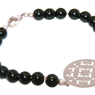 Gemshine Women's Bracelet: Yoga Mandala and Black Onyx