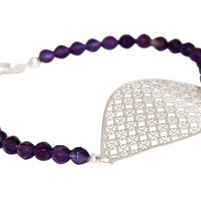 Bracelet Femme Gemshine : Yoga Mandala et Améthystes Violettes