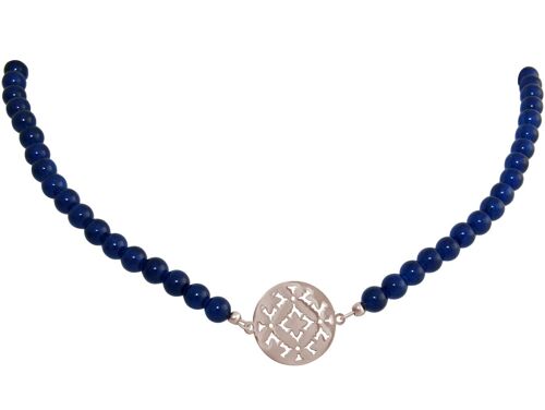 Gemshine Damenhalskette Choker: Yoga Mandala und blaue Jade