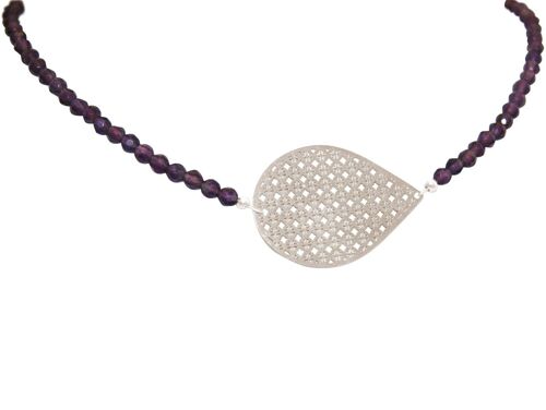 Gemshine Damenhalskette Choker: Yoga Mandala und lila