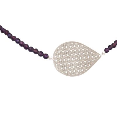 Gemshine Women's Choker Necklace: Yoga Mandala and Purple