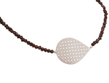 Collier Choker Gemshine Femme : Yoga Mandala et Grenat Rouge 1