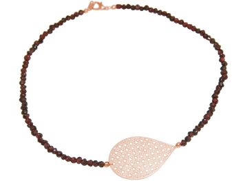 Collier Choker Gemshine Femme : Yoga Mandala et Grenat Rouge 4