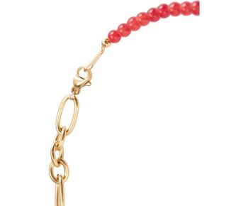 Collier Gemshine pour femme Chaîne en or et pierres précieuses de jade rouge 3