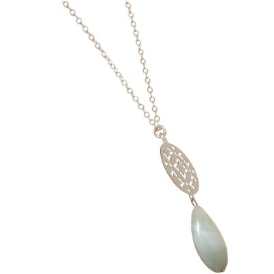 Gemshine women's necklace with mandala and aquamarine