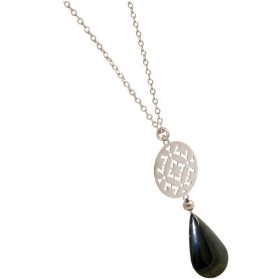 Gemshine women's necklace with mandala and hematite gemstone