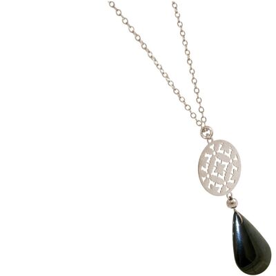 Gemshine women's necklace with mandala and hematite gemstone